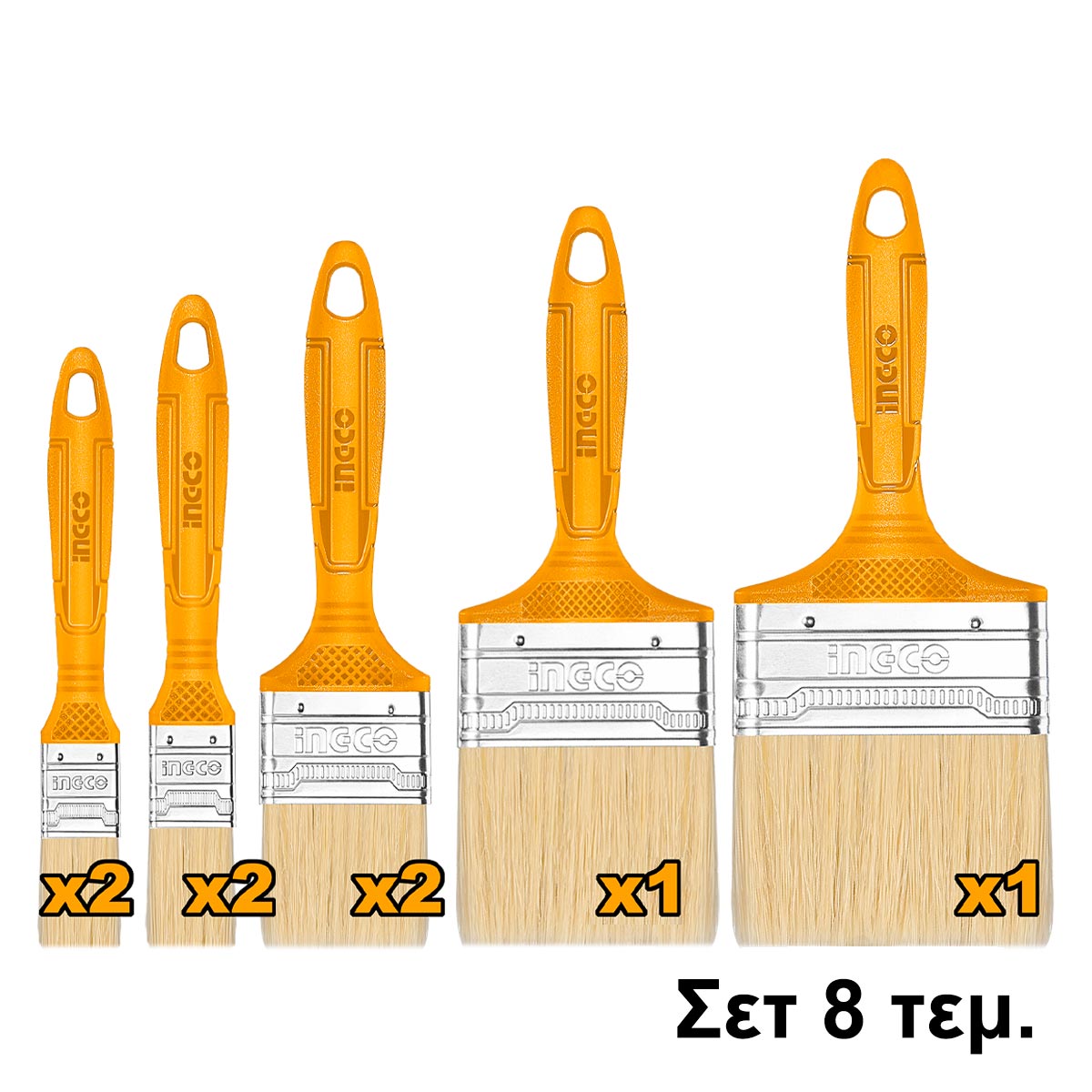 Φωτογραφία προϊόντος: Πινέλο Βαφής 1"-2"-3"-4" Σετ 8 τεμ. CHPTB7860801 INGCO INGCO