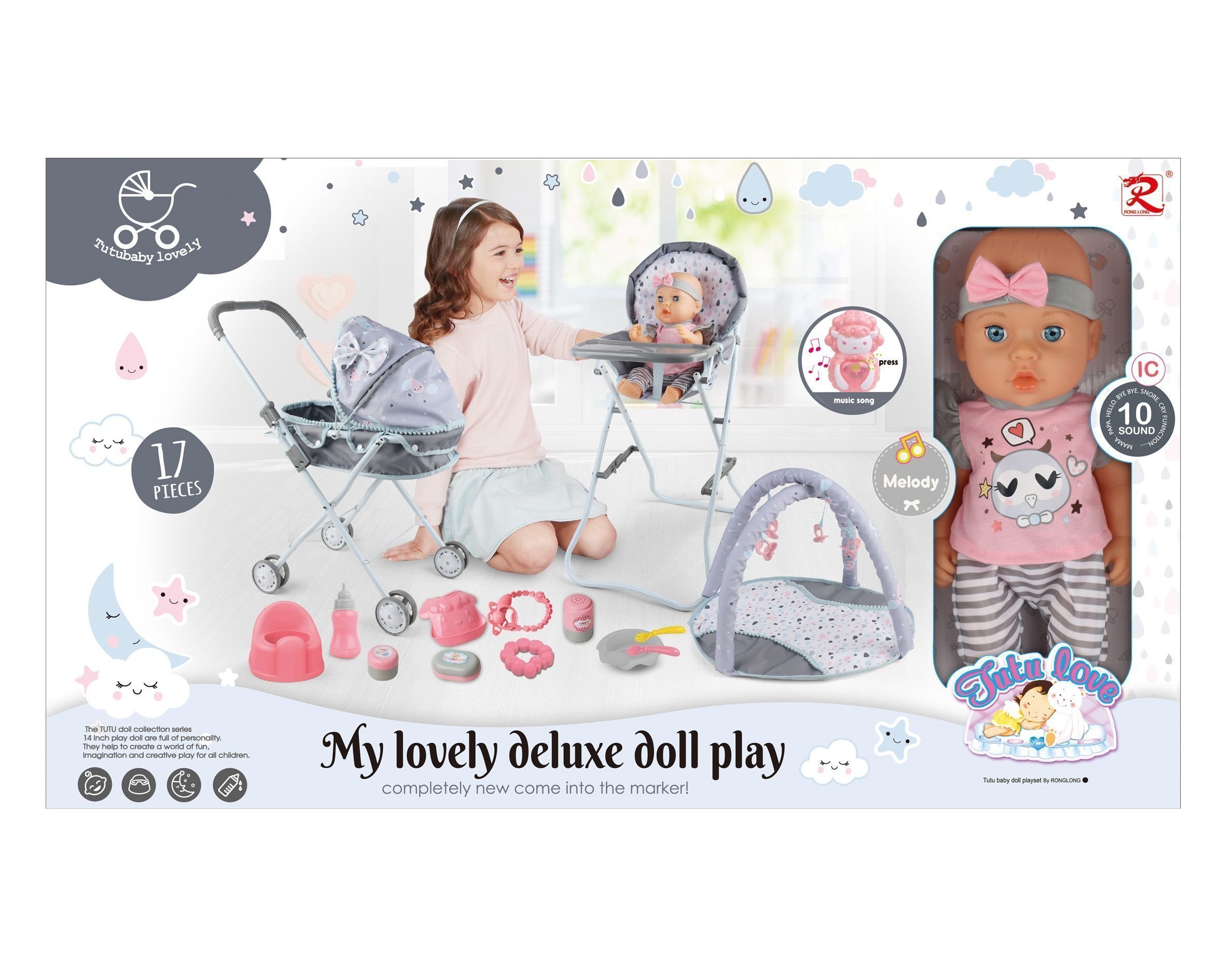 Φωτογραφία προϊόντος: Blue Toys Καρότσι Μωρού Με Καθισματάκι Και Αξεσουάρ (MKT149703)