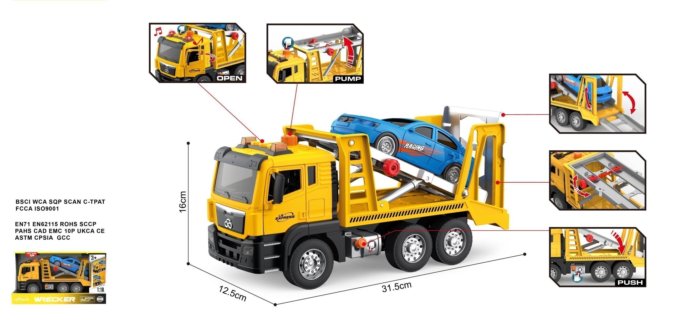 Φωτογραφία προϊόντος: Blue Toys B/O Όχημα Φορτηγό Ρυμούλκησης Οχημάτων Με Φώτα (MKU362858)