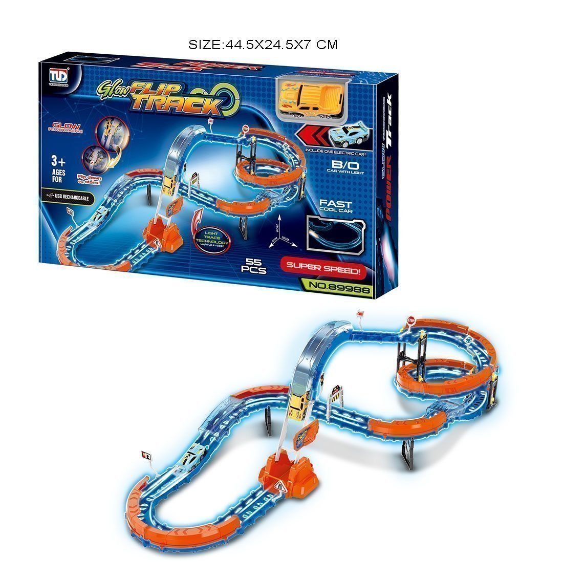 Φωτογραφία προϊόντος: Blue Toys Αυτοκινητόδρομος Flip Glow Track (MKT915072)