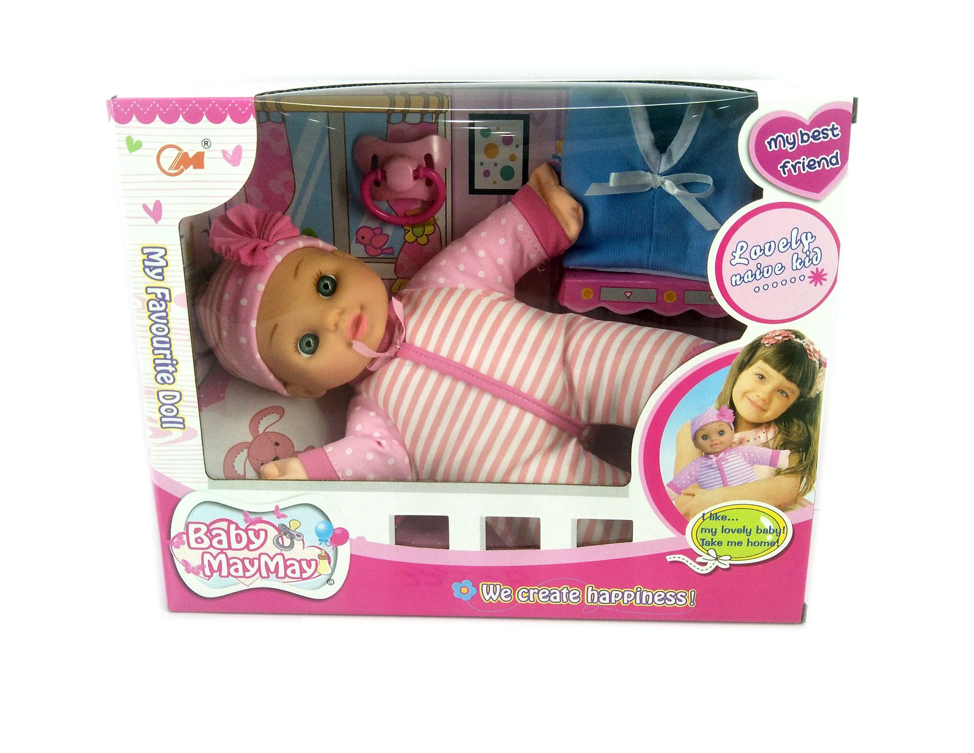 Φωτογραφία προϊόντος: Blue Toys Κούκλα Μωρό Baby May May Με Φόρεμα Και Πιπίλα (MKM333175)