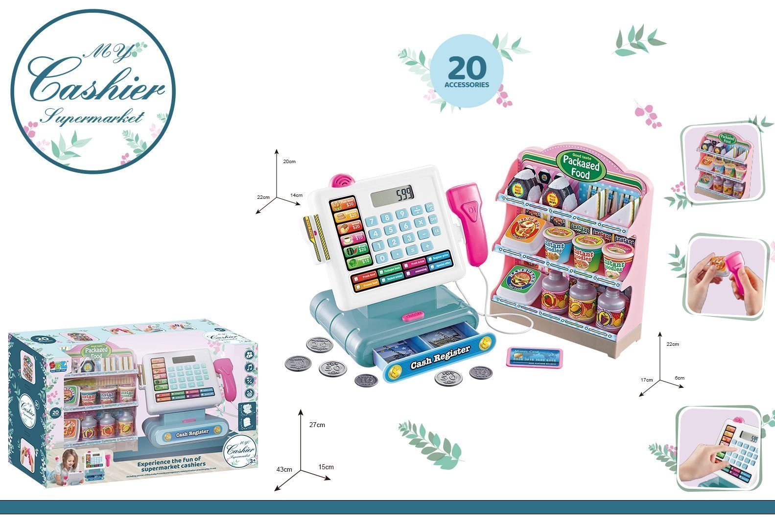 Φωτογραφία προϊόντος: Blue Toys Ταμειακή Μηχανή με Σταντ για Τρόφιμα (MKO849503)