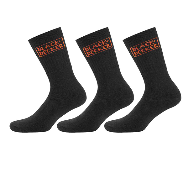 Φωτογραφία προϊόντος: Black + Decker Κάλτσες εργασίας μαύρες 3 ζεύγη BX/CS/1/TEKL 40272506