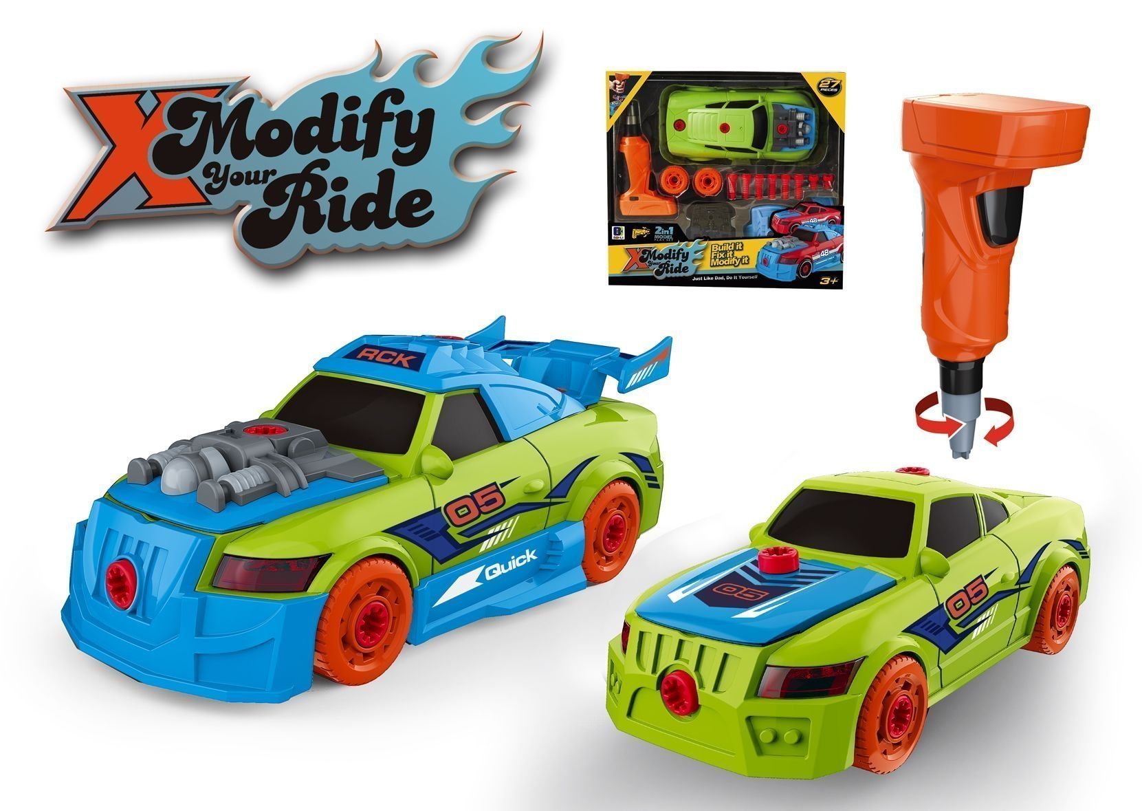 Φωτογραφία προϊόντος: Blue Toys Όχημα Friction Αυτοκίνητο 2 Σε 1 Φτιάξτο Μόνος Σου (MKT063852)