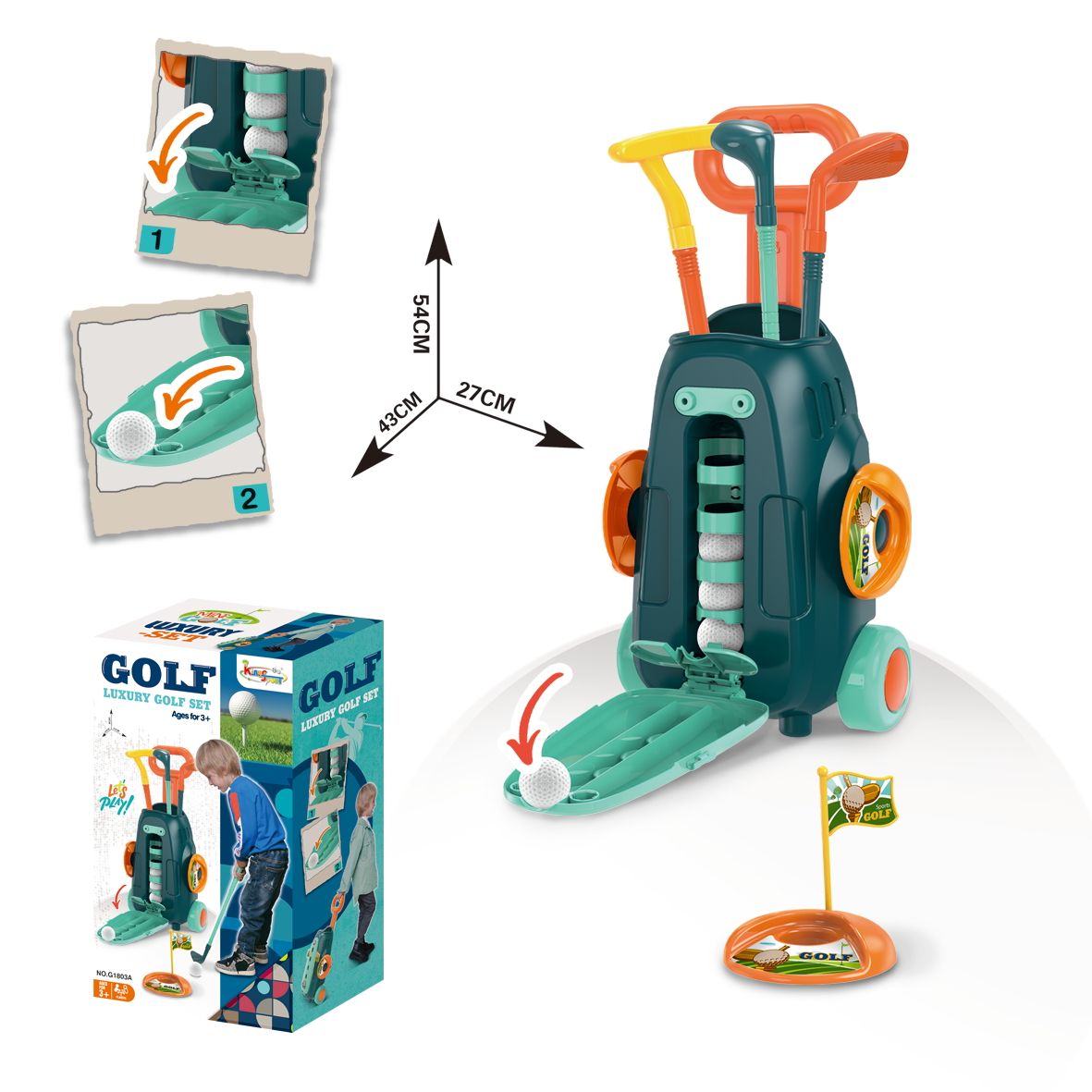 Φωτογραφία προϊόντος: Blue Toys Παιδικό Σετ Golf Με Αξεσουάρ Luxury (MKQ942561)