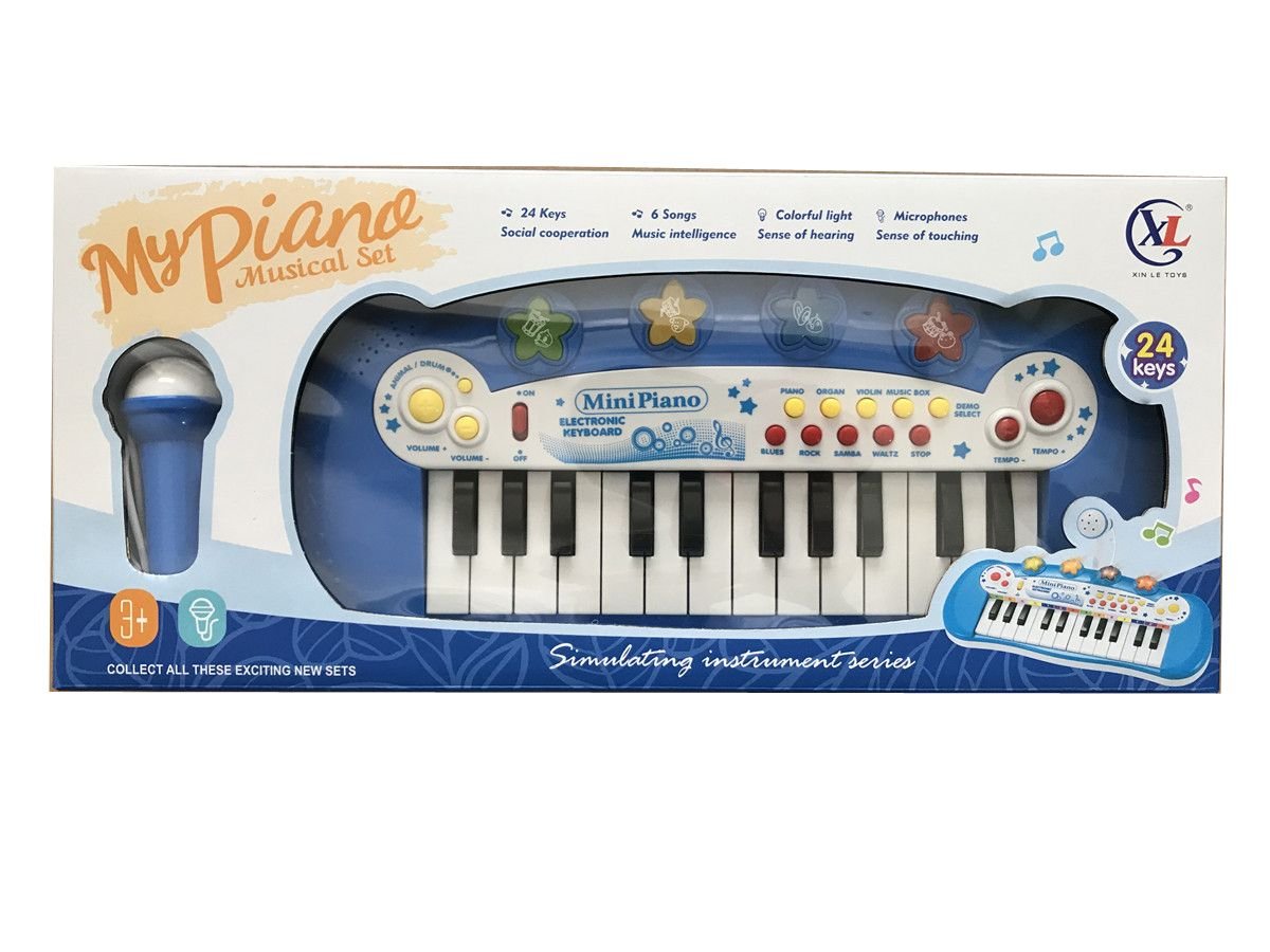 Φωτογραφία προϊόντος: Blue Toys Παιδικό Μουσικό Όργανο Πιάνο Με 24 Κουμπιά Μπλε (MKK864465)