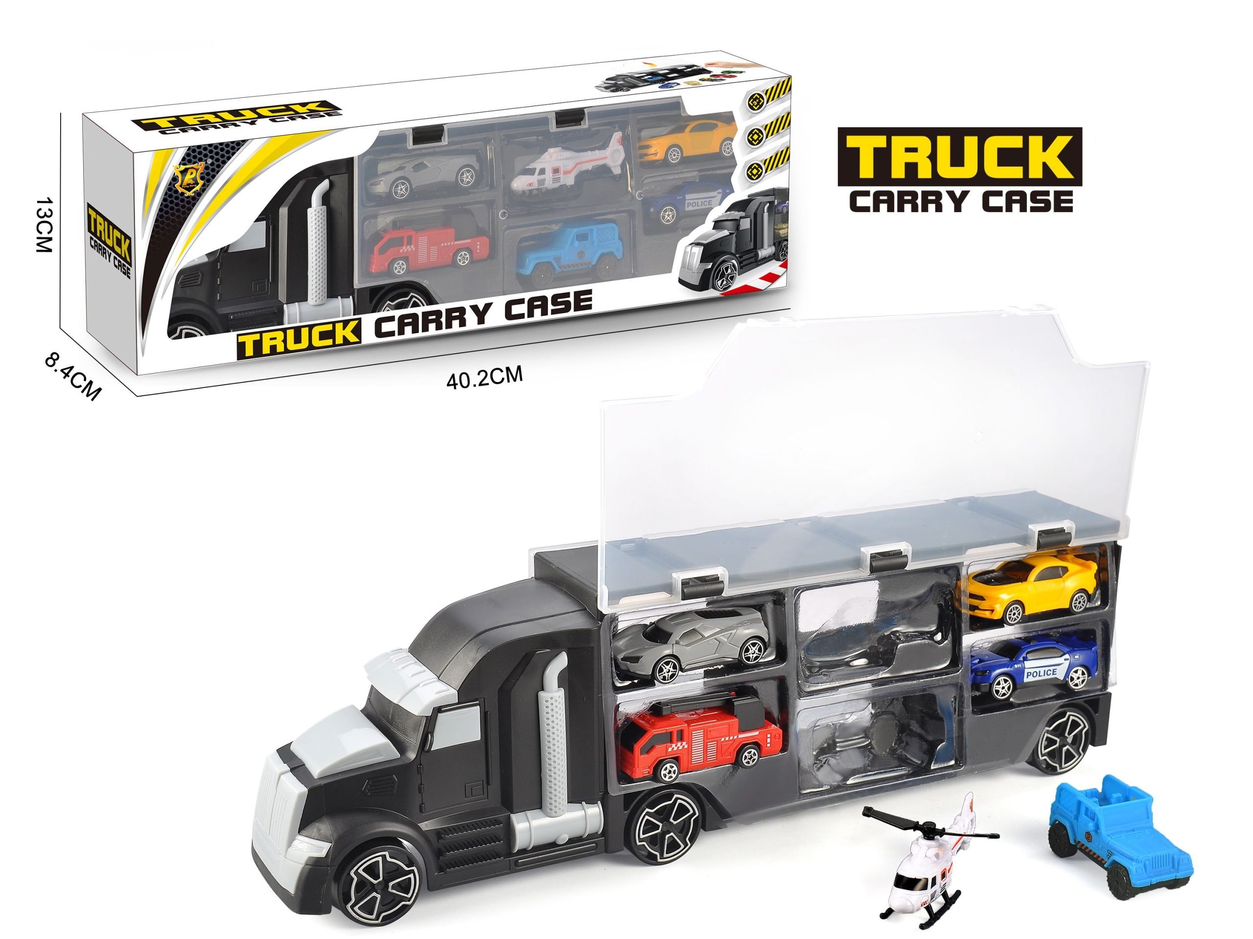 Φωτογραφία προϊόντος: Blue Toys Όχημα Racing Νταλίκα Με Θήκη Μεταφοράς Για Αυτοκινητάκια Και Ελικόπτερο (MKI728891)