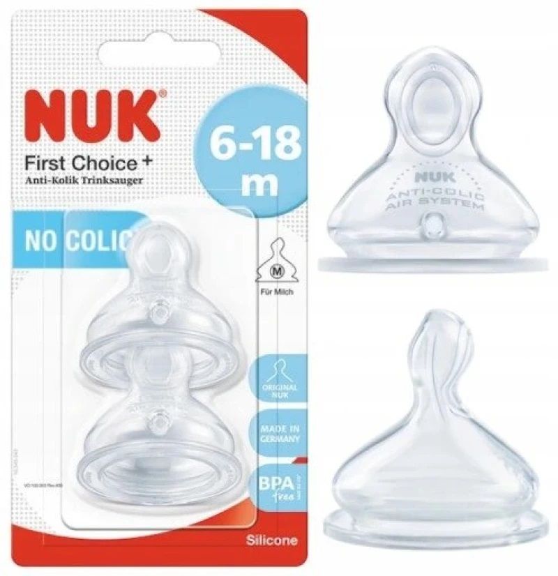 Φωτογραφία προϊόντος: Nuk Θηλή Σιλικόνης για Γάλα First Choice Plus 2 τμχ 6-18m (10721265)