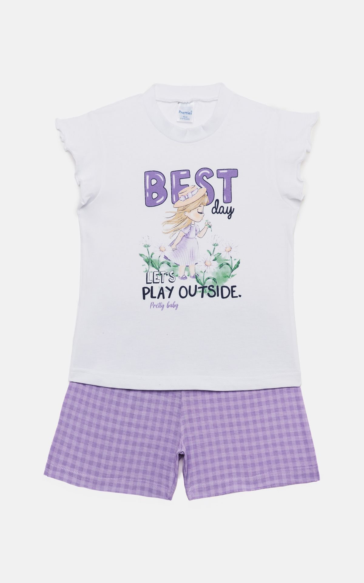 Φωτογραφία προϊόντος: Pretty baby Eleten Πυτζάμα Play Outside Λευκό-Λιλά (65538-01-19)