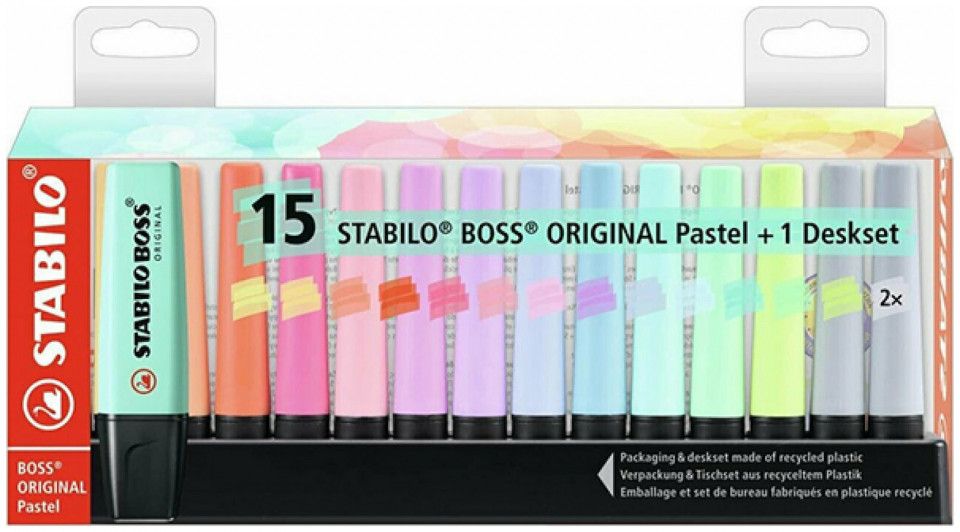 Φωτογραφία προϊόντος: Exas Υπογραμμιστές Stabilo Boss 70/15 Deskset Pastel 15 Τεμάχια (128070215)