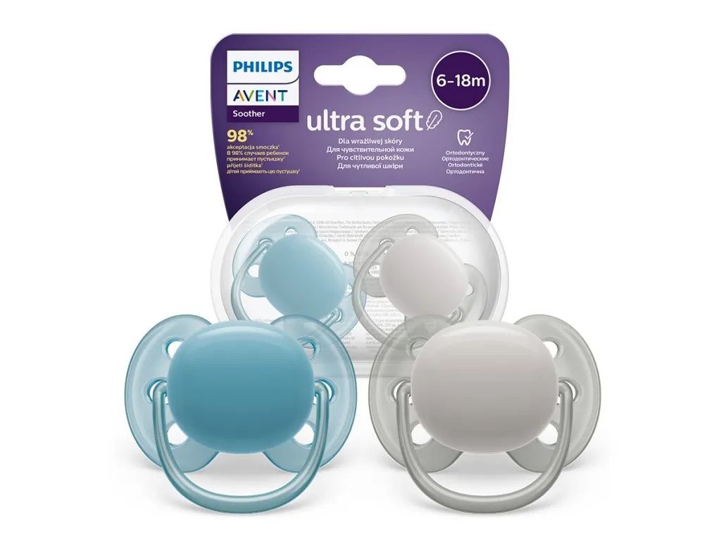 Φωτογραφία προϊόντος: Avent Πιπίλα Ultra Soft 6-18m Αγόρι Μπλε-Γκρι (SCF091/17)