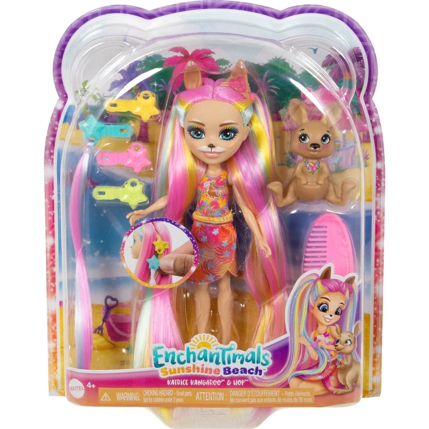 Φωτογραφία προϊόντος: Mattel Enchantimals Κούκλα Sunshine Beach και Ζωάκι Καγκουρό (HTJ70)