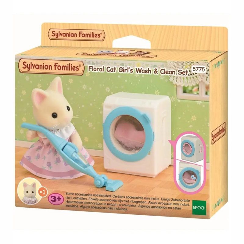 Φωτογραφία προϊόντος: Epoch Sylvanian Families Floral Cat Girl's Wash and Clean Set (5775)