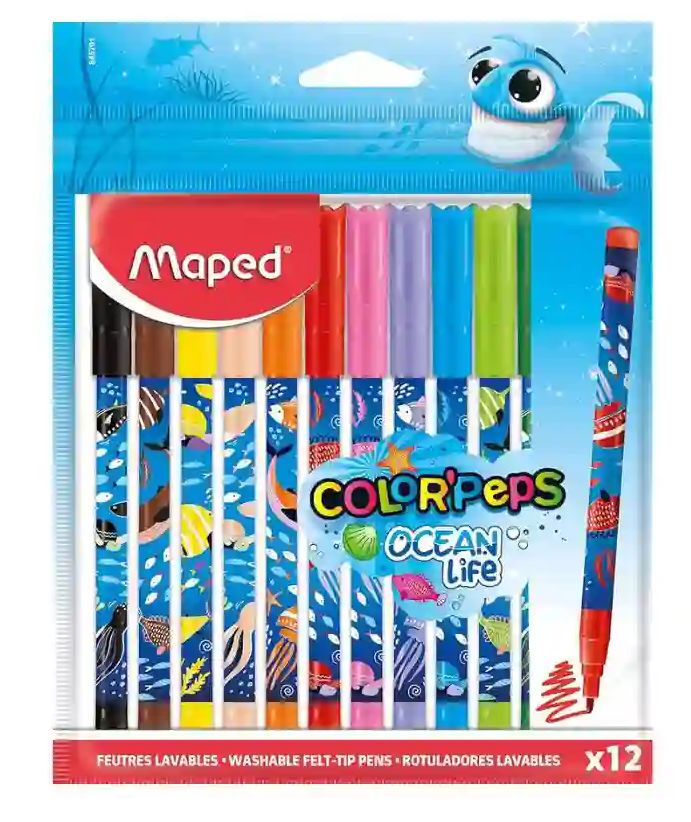 Φωτογραφία προϊόντος: Maped Μαρκαδόροι Color Peps Ocean Σε Πλαστική Θήκη (845701)