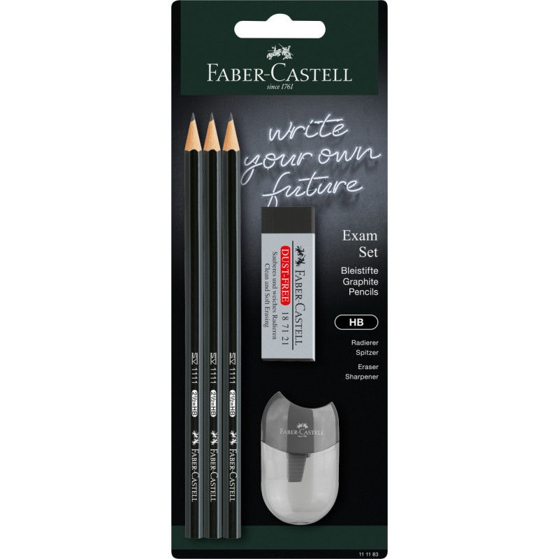 Φωτογραφία προϊόντος: Faber-Castell Σετ AWF Black 3 Μολύβια HB ,Ξύστρα Kαι Γόμα (12310525)