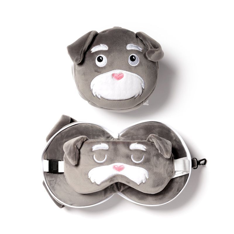 Φωτογραφία προϊόντος: Puckator Relaxeazzz Plush Μαξιλάρι Ταξιδιού-Μάσκα Ματιών Dog Squat (CUSH255)