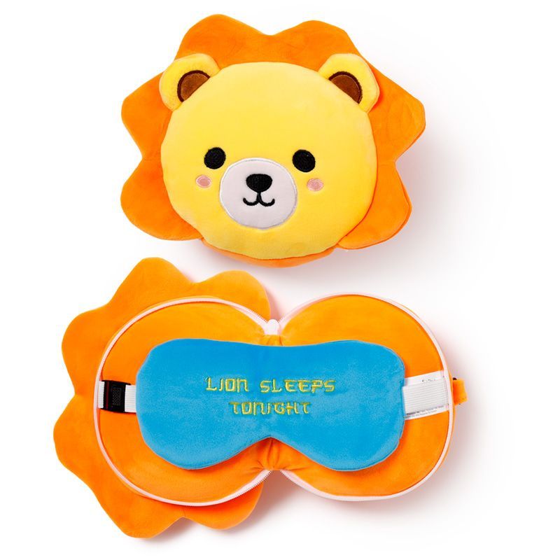 Φωτογραφία προϊόντος: Puckator Relaxeazzz Plush Μαξιλάρι Ταξιδιού-Μάσκα Ματιών Lion (CUSH274)