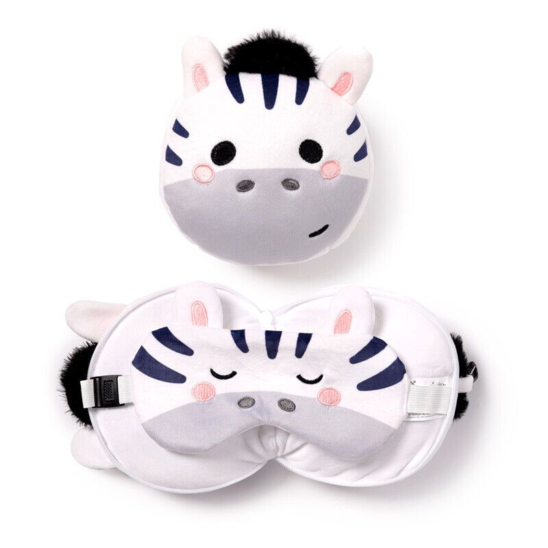 Φωτογραφία προϊόντος: Puckator Relaxeazzz Plush Μαξιλάρι Ταξιδιού-Μάσκα Ματιών Adoramals Bali The Zebra (CUSH312)