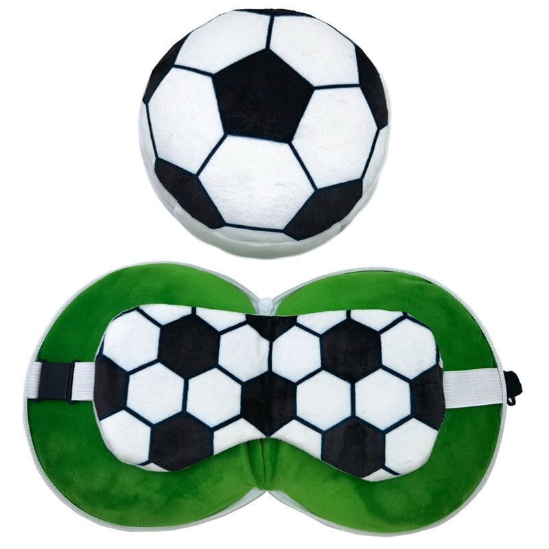 Φωτογραφία προϊόντος: Puckator Relaxeazzz Plush Μαξιλάρι Ταξιδιού-Μάσκα Ματιών Football (CUSH322)