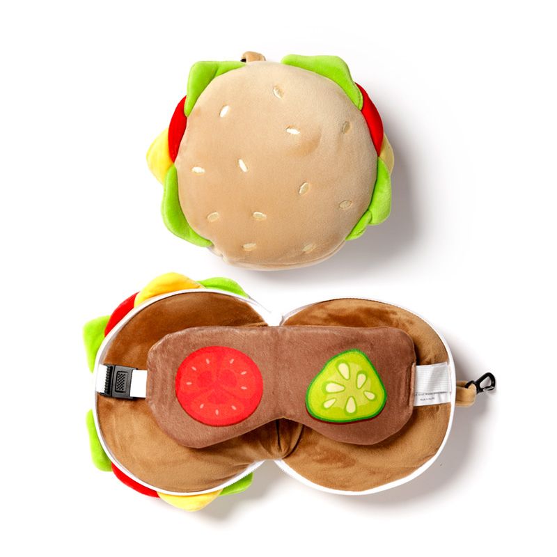 Φωτογραφία προϊόντος: Puckator Relaxeazzz Plush Μαξιλάρι Ταξιδιού-Μάσκα Ματιών Fast Food Burger (CUSH257)