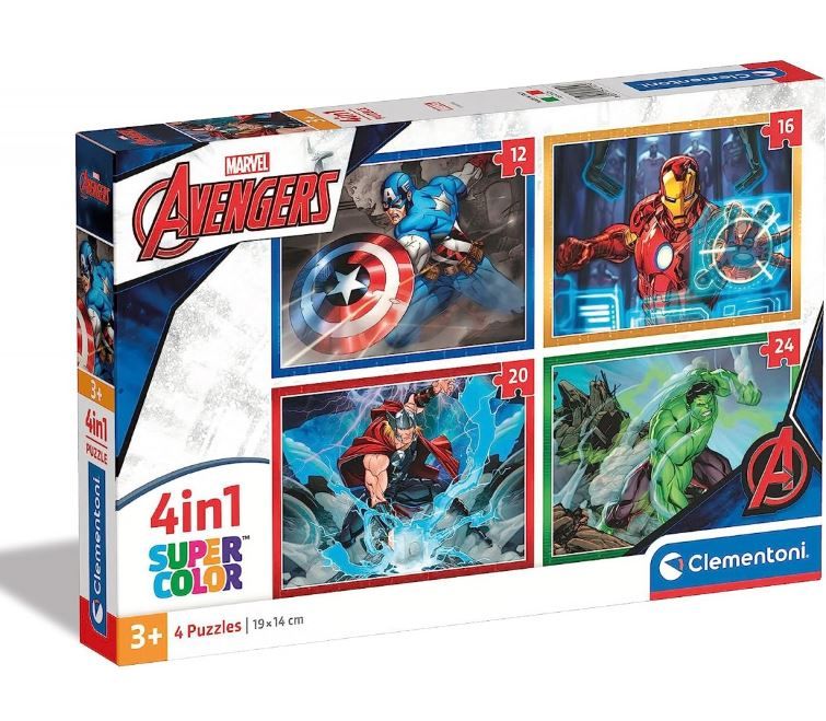 Φωτογραφία προϊόντος: Clementoni Πάζλ 4 σε 1 Super Colour The Avengers (1200-21525)