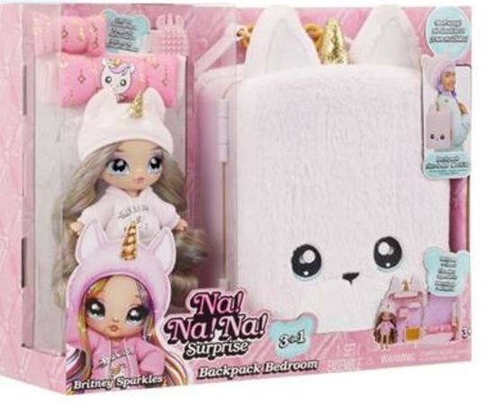 Φωτογραφία προϊόντος: MGA Entertainment Κούκλα ΝΑ ΝΑ ΝΑ Surprise-Backpack Playset 3 ΣΕ 1 Unicorn Britney Sparkles (592358EUC)