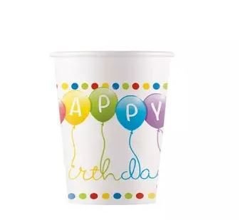 Φωτογραφία προϊόντος: Procos Party Ποτήρια Χάρτινα Happy Birthday 8 τεμ 200ml (93461)