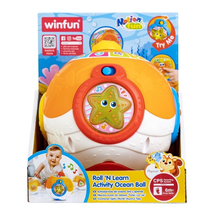 Φωτογραφία προϊόντος: Winfun Μπαλίτσα Δραστηριοτήτων Ωκεανός Roll 'n Learn Activity Ocean Ball (230601-NL)