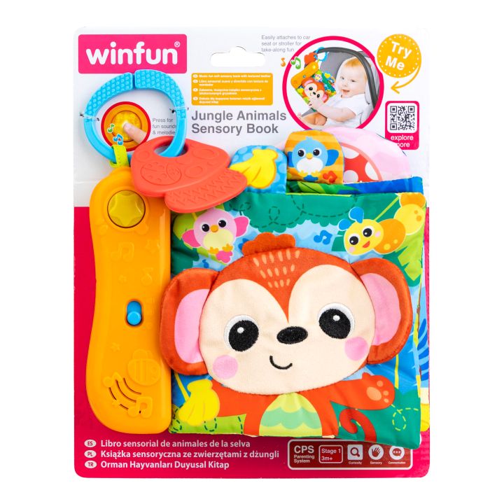 Φωτογραφία προϊόντος: Winfun Μαλακό Βιβλιαράκι Τα Ζώα Της Ζούγκλας Sensory Bool Jungle Animals (230102-NL)