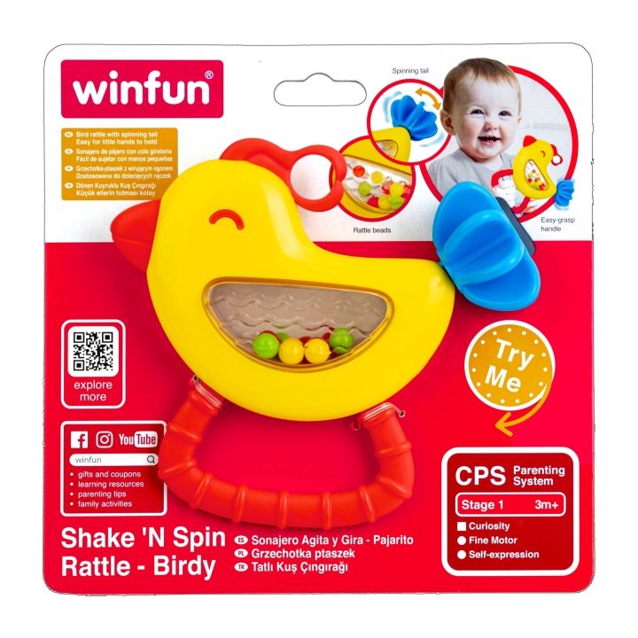 Φωτογραφία προϊόντος: Winfun Κουδουνίστρα Πουλάκι Shake 'N Spin Rattle Birdy (0240-NL)