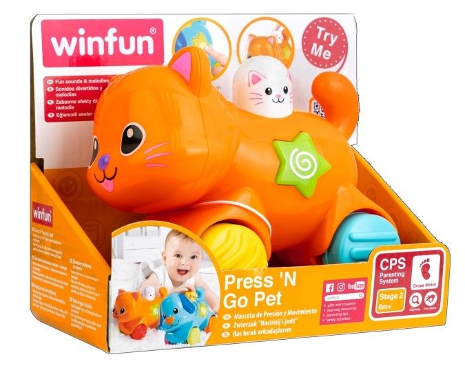 Φωτογραφία προϊόντος: Winfun Το Χαρούμενο Γατάκι Press 'N Go Pet (0734-NL)
