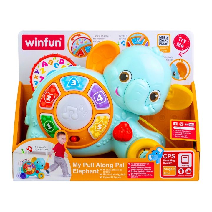 Φωτογραφία προϊόντος: Winfun Συρόμενο Ελεφαντάκι Pull Along Pal Elephant (230202-NL)
