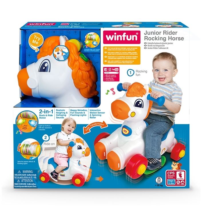 Φωτογραφία προϊόντος: Winfun Κουνιστό Αλογάκι Περπατούρα 2 σε 1 Junior Rider Rocking Horse (0760-NL)