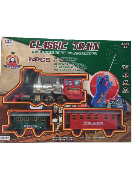 Φωτογραφία προϊόντος: Blue Toys Τηλεκατευθυνόμενο Τρένο Classic Train Σιδηρόδρομος με Τρένο 24 τμχ (MKF352803)