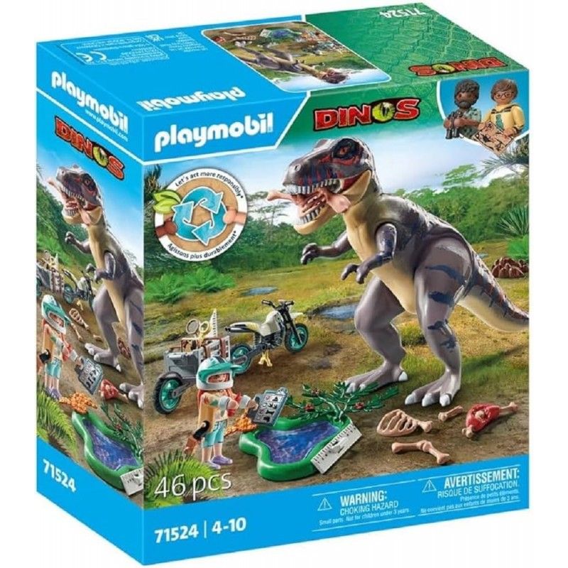 Φωτογραφία προϊόντος: Playmobil Dinos T-Rex και Εξερευνητής με Μοτοσικλέτα (71524)