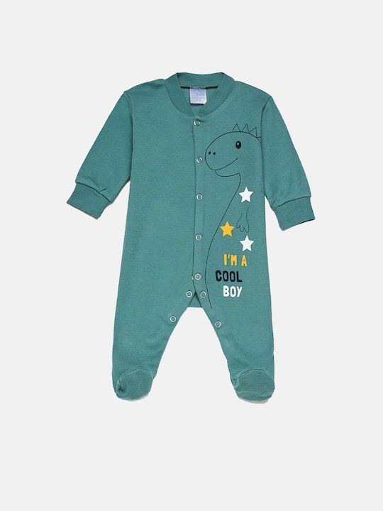 Φωτογραφία προϊόντος: Pretty baby Eleten New Born Φορμάκι I Am Cool Boy Δεινοσαυράκι Πράσινο (35873-0-Β)