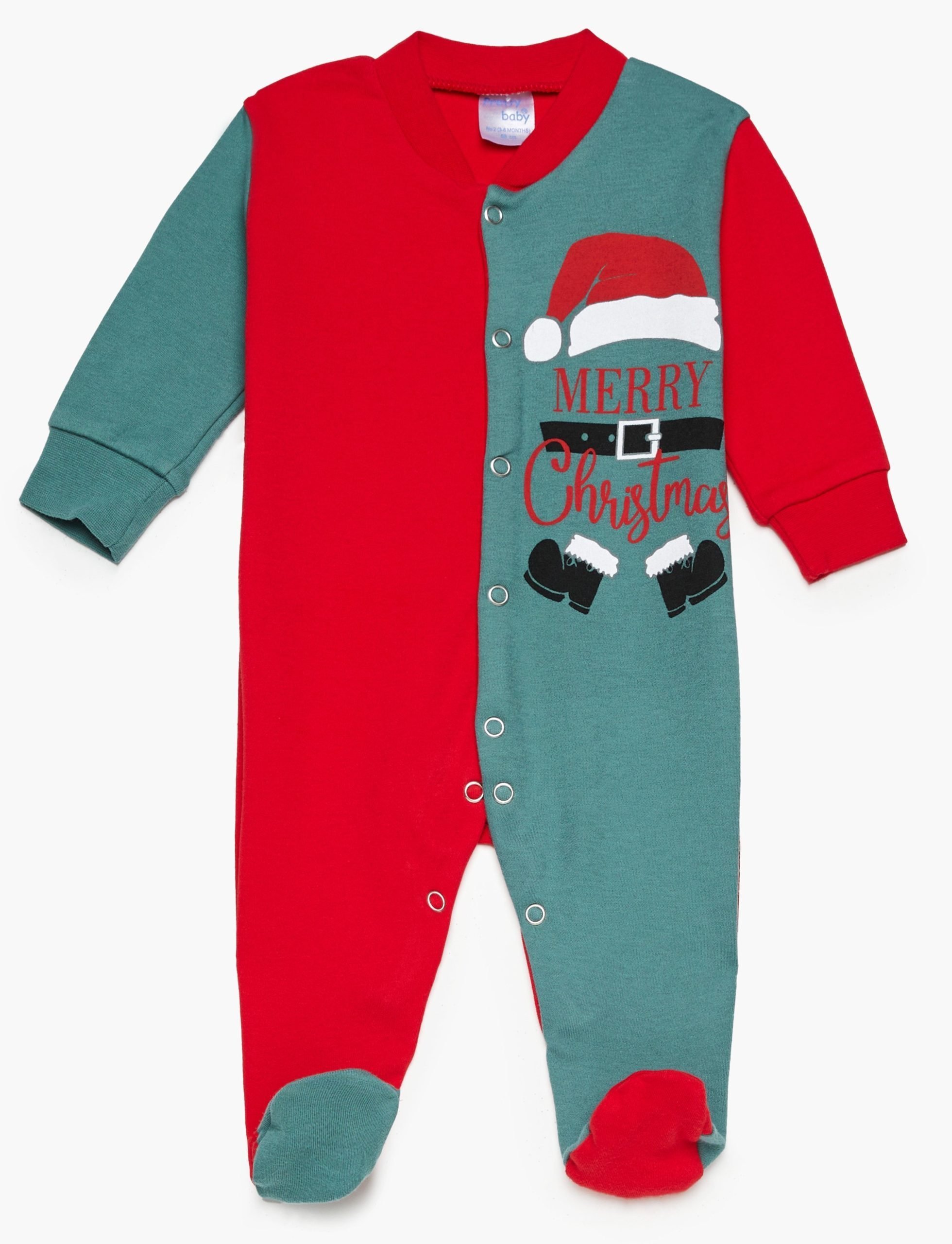 Φωτογραφία προϊόντος: Pretty baby Eleten New Born Φορμάκι Merry Christmas Πράσινο-Κόκκινο (35918-0)