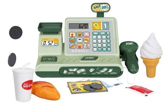 Φωτογραφία προϊόντος: Blue Toys Ταμειακή Μηχανή Cash Register με Barcode Scanner και Χρήματα (MKO441524)
