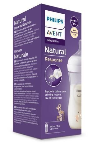 Φωτογραφία προϊόντος: Avent Μπιμπερό Natural Response Neutral Καμηλοπάρδαλη 260ml 1μ+ (SCY903/66)