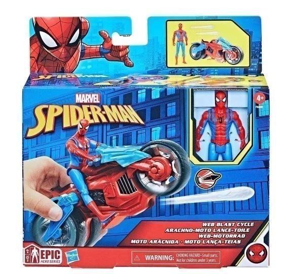 Φωτογραφία προϊόντος: Hasbro Marvel Spider-Man Web Blast Cycle Όχημα και φιγούρα (F6899)