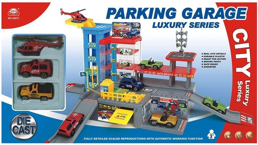 Φωτογραφία προϊόντος: Blue Toys Πάρκινγκ Αυτοκινήτων Luxury Series Με Οχήματα και Ελικόπτερο (MKJ945124)