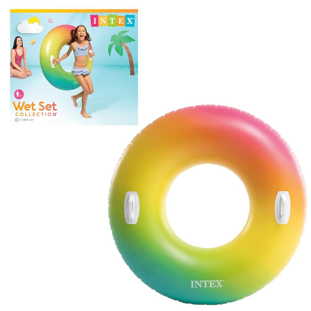 Φωτογραφία προϊόντος: INTEX Σωσίβιο Rainbow Ombre Tube 122εκ Με Χειρολαβές (58202EU)