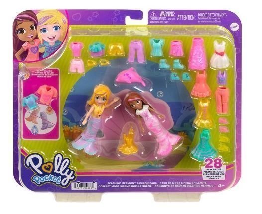 Φωτογραφία προϊόντος: Mattel Polly - Νεα Κουκλα Με Μοδες Μεγαλο Pack Seashine Mermaid (HKV96)