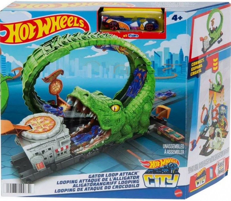 Φωτογραφία προϊόντος: Mattel Hot Wheels Πίστες City Με Θηρία- Crocodile Attack (HKX39)