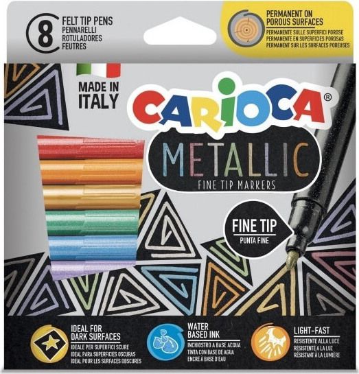 Φωτογραφία προϊόντος: Carioca Μαρκαδόροι Metallic Fine Tip/8 (133431620)