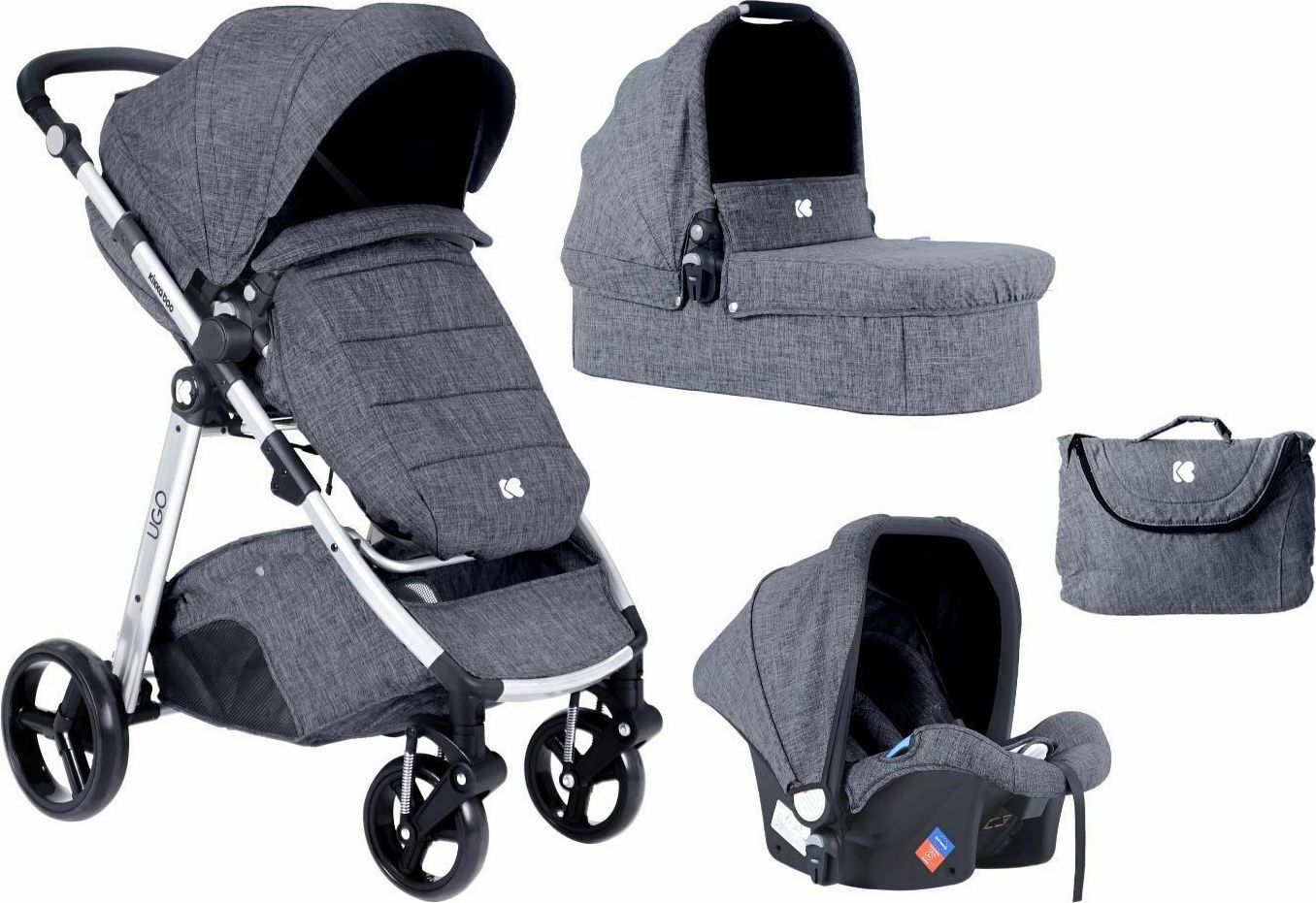 Φωτογραφία προϊόντος: Kikka Boo Kikkaboo Πολυκαροτσι Ugo Stroller 3 Σε 1 Dark Grey Melange (310010101432)