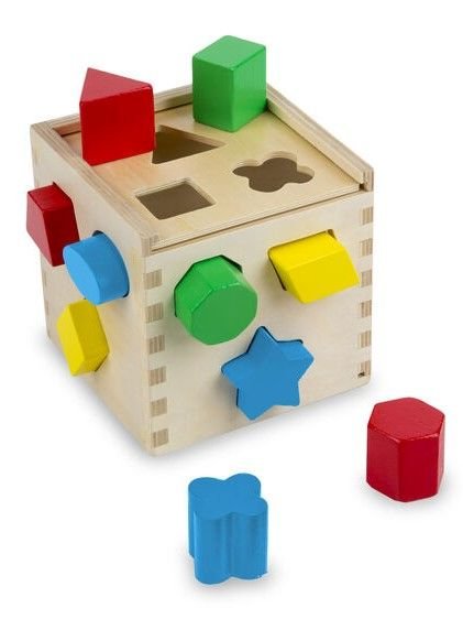 Φωτογραφία προϊόντος: Melissa &amp; Doug Ξύλινος Κύβος Πολύχρωμων Σχημάτων (10575)