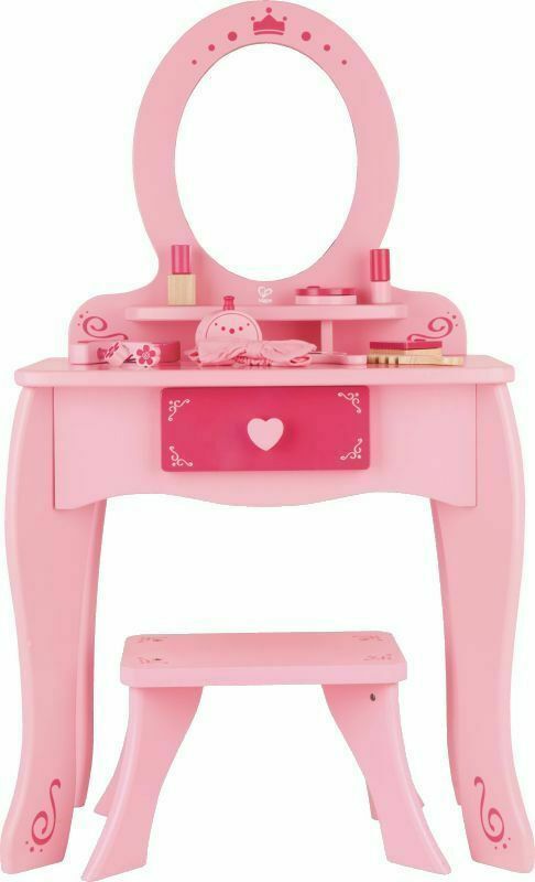 Φωτογραφία προϊόντος: Hape Ξύλινο Σετ Dresser Table And Stool Girl's Vanity-Pink (E8350A)