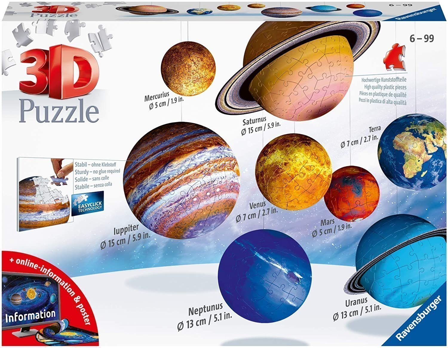 Φωτογραφία προϊόντος: Ravensburger 3D Puzzle Ηλιακό Σύστημα (11668)
