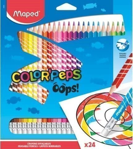 Φωτογραφία προϊόντος: Maped Ξυλομπογιές Color Peps Oops Με Γόμα 24 Χρώματα (832824)